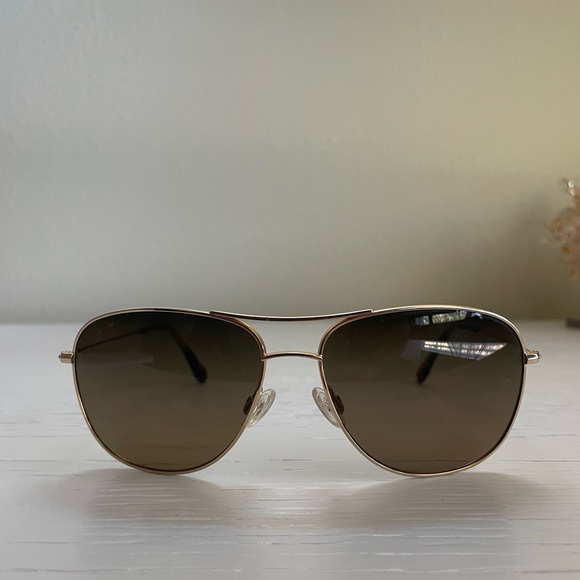 Maui Jim 'Cliff House' Polarized Aviators - Gold & Bronze Chic - Picture 1 of 3